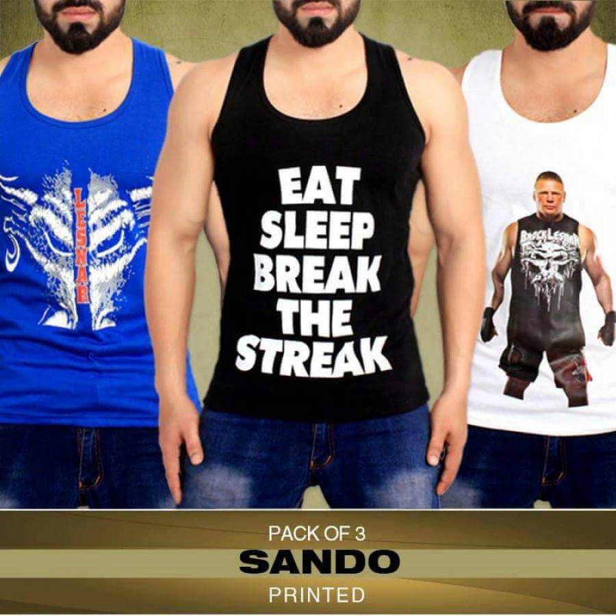 Pack of 3 Printed Sando TSF-012